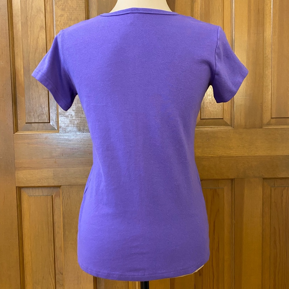 Mariah Carey Purple Silver Butterfly Graphic Cotton Blend T- Shirt Size M - Picture 4 of 6